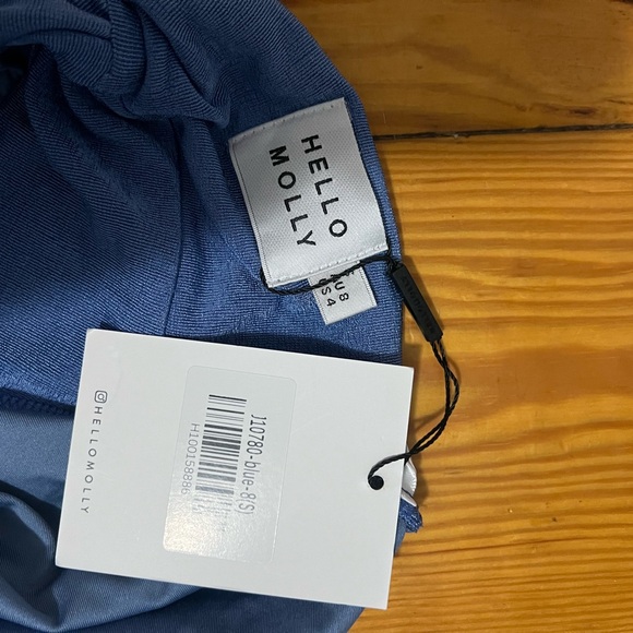 Hello Molly Blue Midi Halter Dress with Slit - Picture 2 of 2